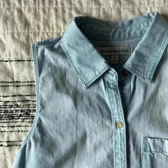 Abercrombie & Fitch Womens Denim Western Coastal Cowgirl Country Top Small - Picture 5 of 7